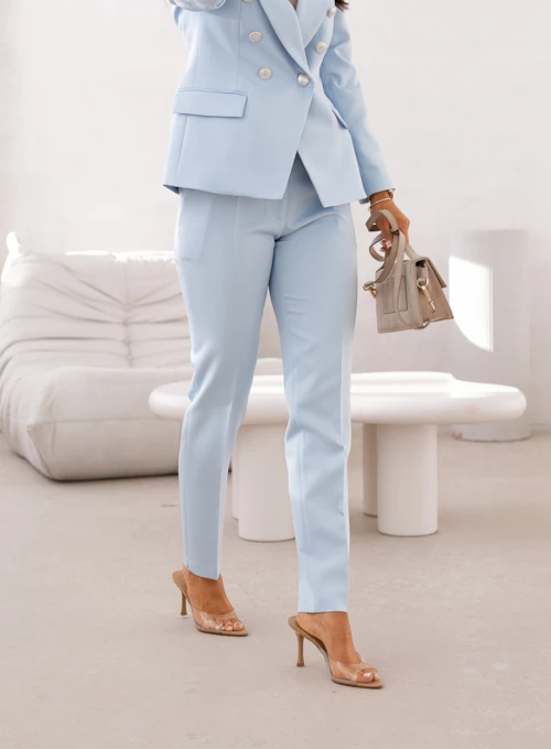 Spodnie cygaretki Glamour baby blue 8