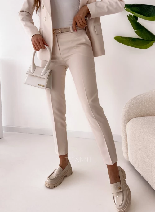 Spodnie cygaretki Glamour beżowe