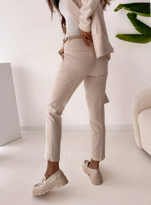 Spodnie cygaretki Glamour beżowe 2