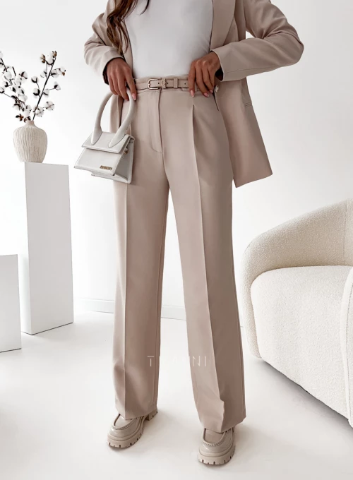 Spodnie Glamour proste beżowe