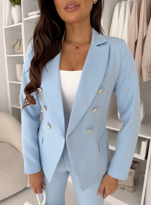 Marynarka dwurzędowa Glamour baby blue 4