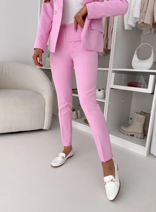 Spodnie cygaretki Glamour pudrowy róż