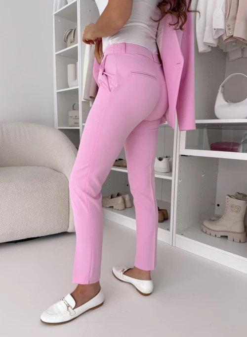 Spodnie cygaretki Glamour pudrowy róż 4