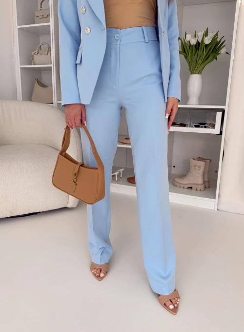 Spodnie Lavito by Glamour proste błękitne