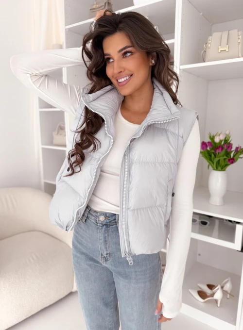 Puchowa kamizelka pikowana Valery chmurkowy błękit 3