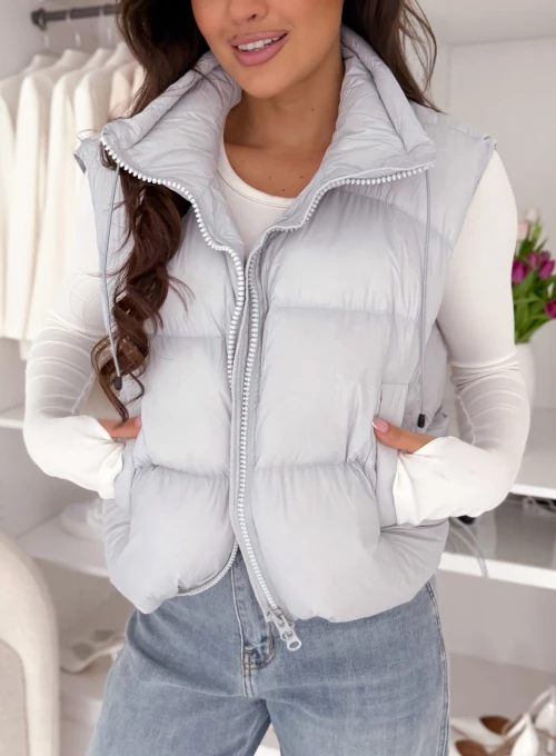 Puchowa kamizelka pikowana Valery chmurkowy błękit 1