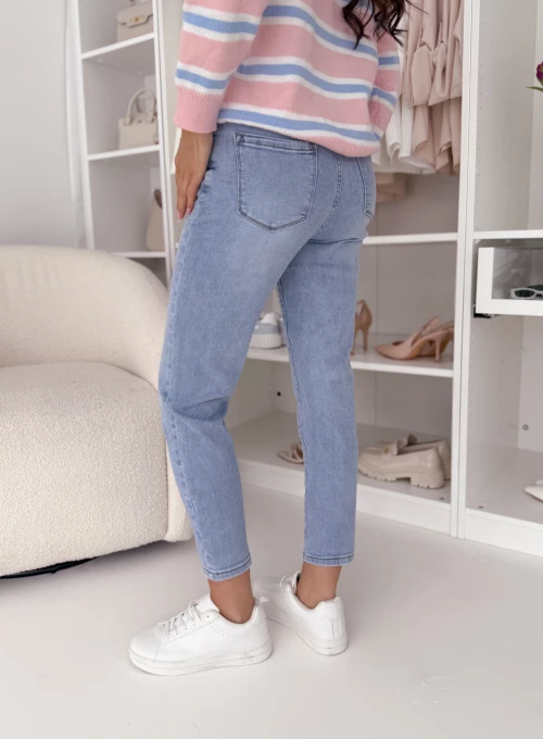Dopasowane spodnie dżinsowe blue denim Livi 4