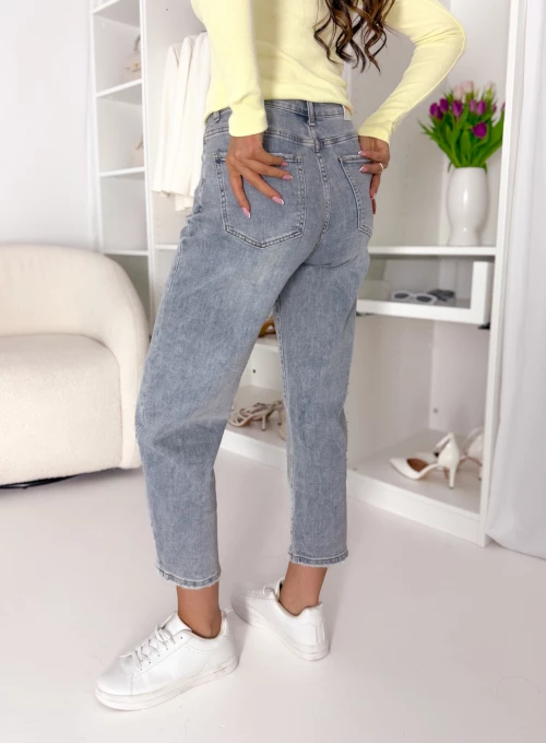 Spodnie dżinsowe typu Mom Fit blue denim Aura 3