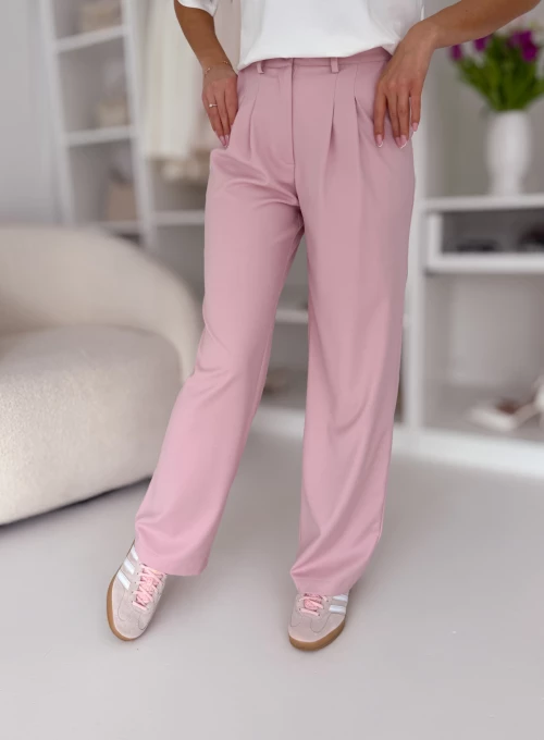 Spodnie Bellagio proste pudrowe