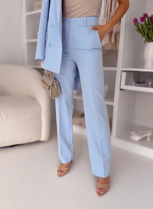 Spodnie Lavito by Glamour proste baby blue