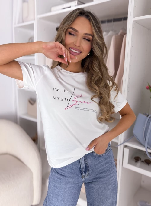 T-shirt bawełniany MY STORY coconut