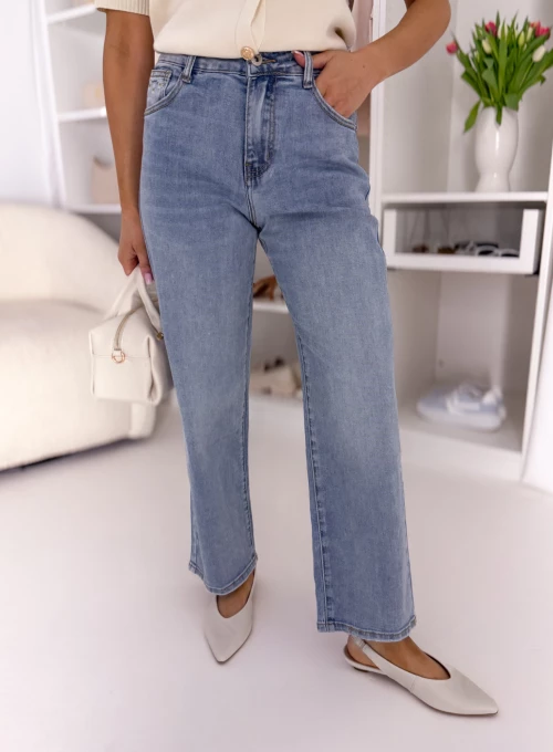 Proste Spodnie jeansowe z niebieskiego denimu Gulia