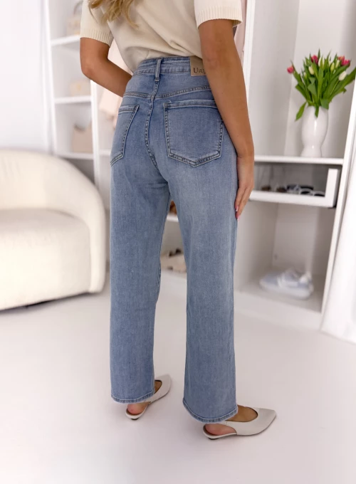 Proste Spodnie jeansowe z niebieskiego denimu Gulia 4