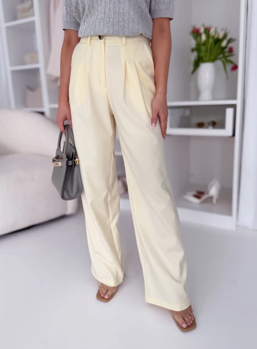 Spodnie Bellagio proste bananowe