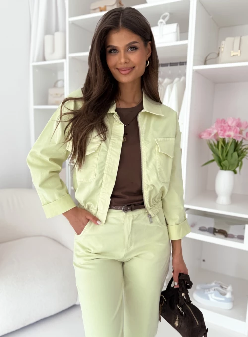 Lekka kurtka z kieszonkami limonkowa Eternal 3