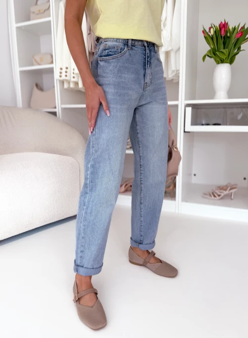 Spodnie z elastycznego jeansu typu Mom Fit Sky 1