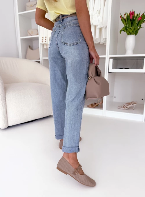 Spodnie z elastycznego jeansu typu Mom Fit Sky 2