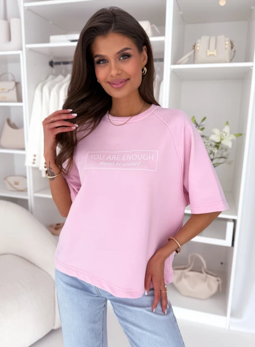 Bawełniana bluzka-bluza pudrowa Nomi