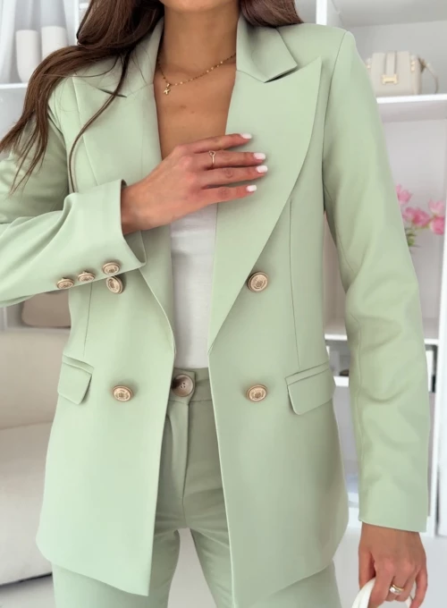 Dopasowana marynarka dwurzędowa z eleganckimi guzikami Empire Taylor by Edan macha 5