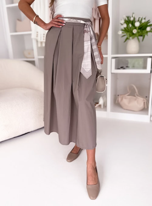 Bawełniana spódnica midi taupe Blanca