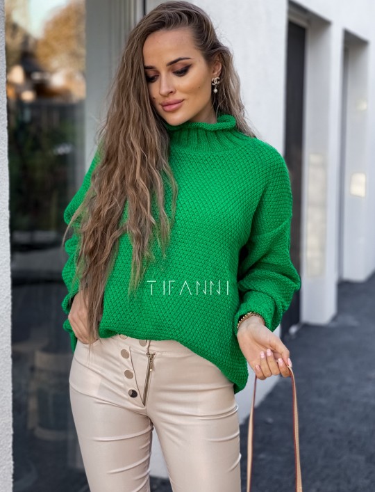 Sweter z półgolfem Picci green