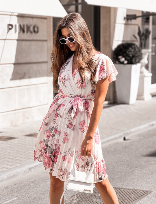 Sukienka szyfonowa Lesia pink print