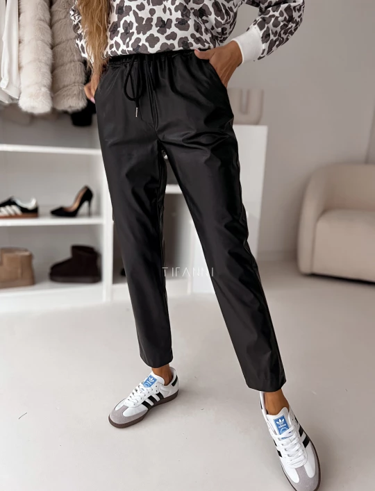 Spodnie eko skórka Blow czarne