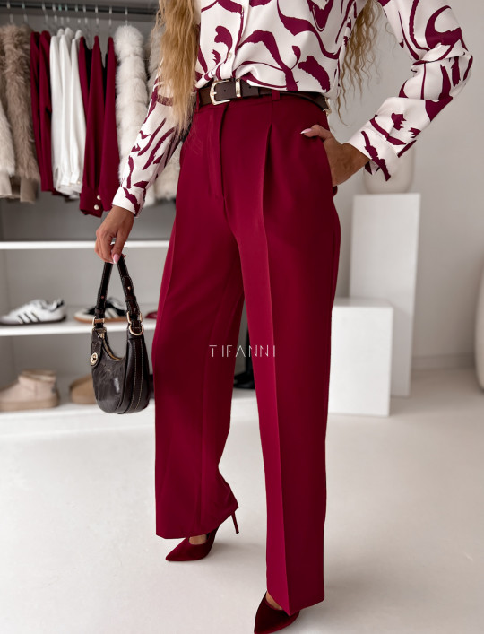 Spodnie Glamour proste bordo