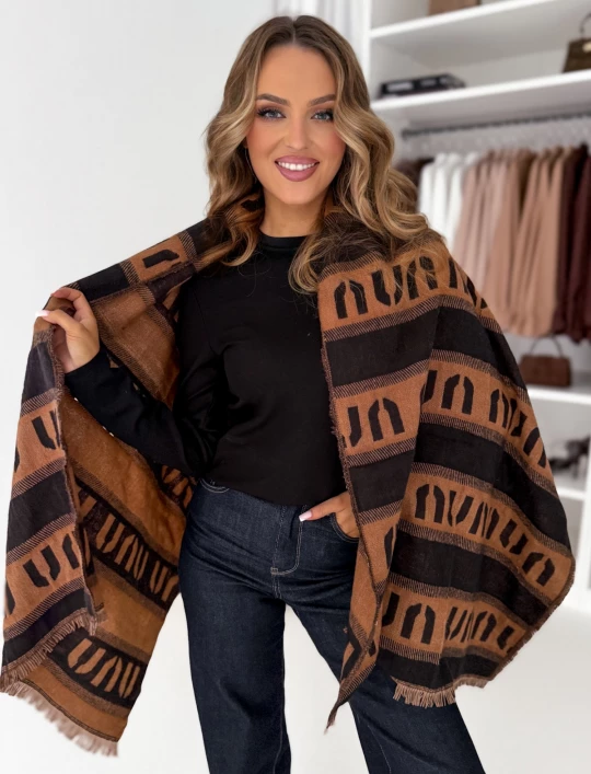 Szal UUU Carmel & black