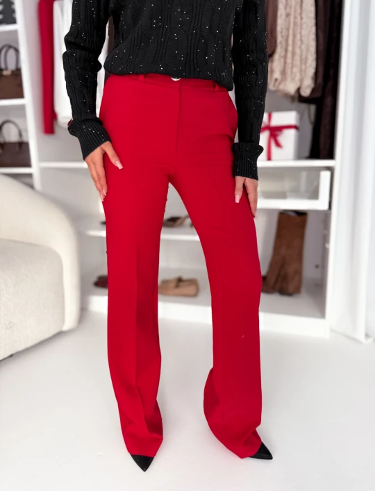 Spodnie czerwone Slim EDAN