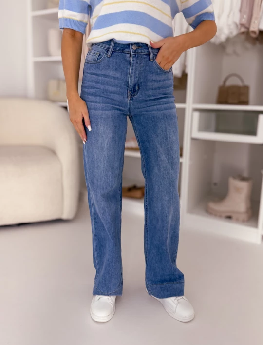 Spodnie Wide Leg blue jeans Keitlin