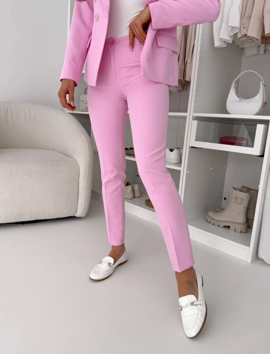 Spodnie cygaretki Glamour pudrowy róż