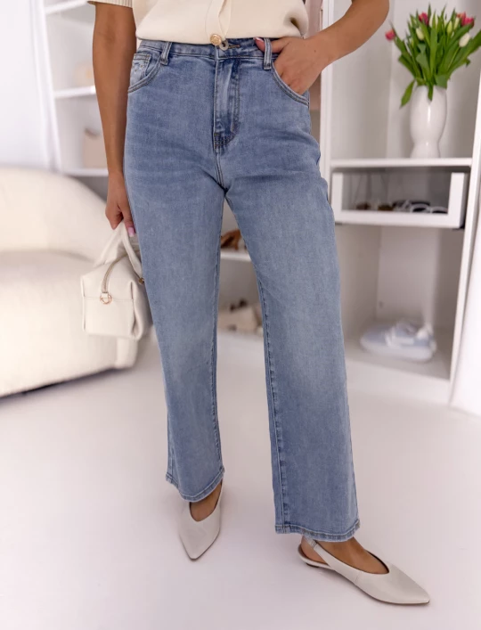 Proste Spodnie jeansowe z niebieskiego denimu Gulia