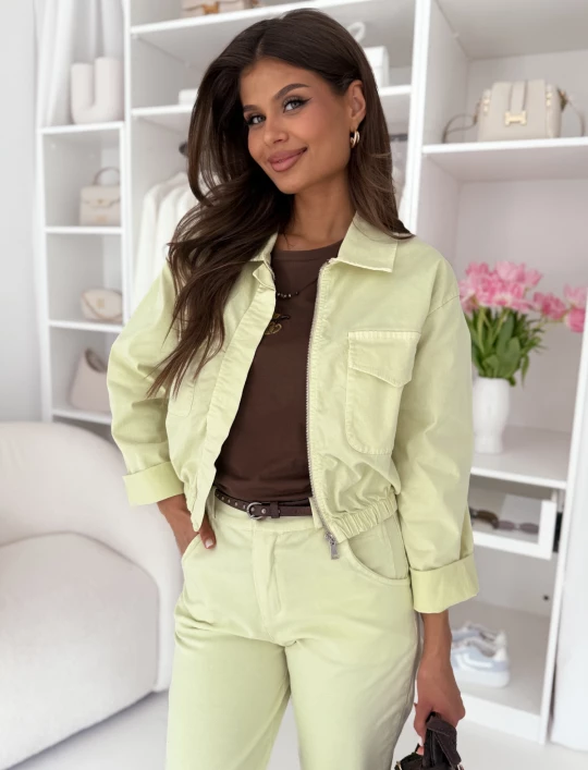 Lekka kurtka z kieszonkami limonkowa Eternal